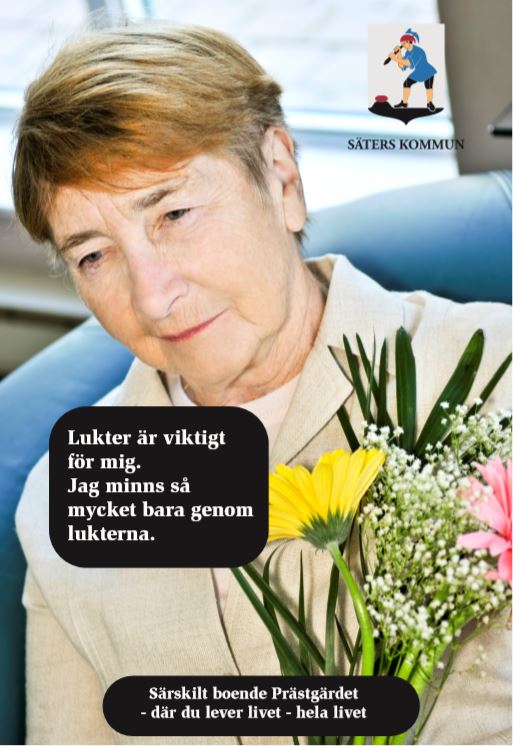 Kvinna med blomster.