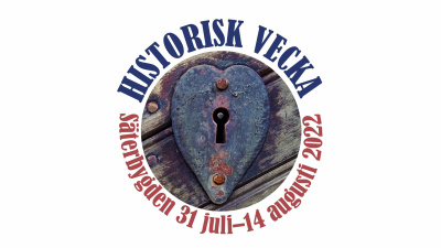 Logotyp för historisk vecka 2022. En hjärtformad låskista.