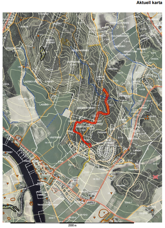 Karta gallring på elljusspåret i Stora Skedvi