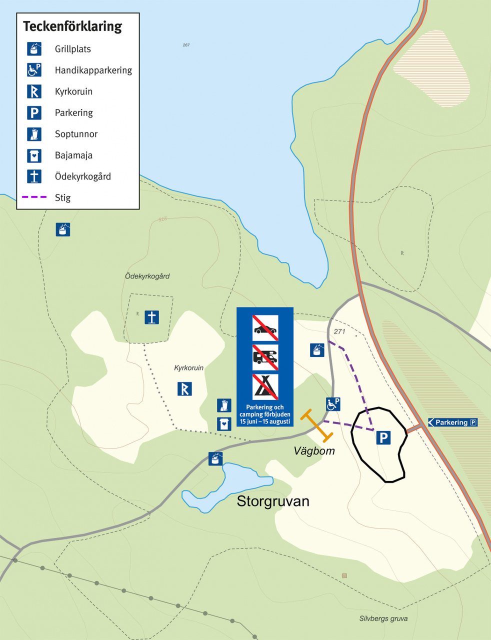 Karta över Östra Silvberg