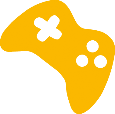 gul spelkontroll mot vit bakgrund